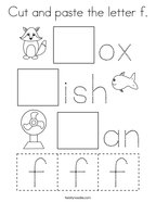 Cut and paste the letter f Coloring Page