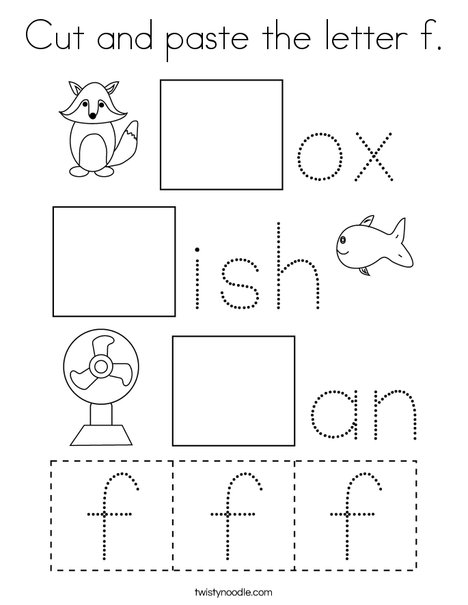 Cut and paste the letter f Coloring Page - Twisty Noodle Cut and paste the letter f Coloring Page - Twisty Noodle