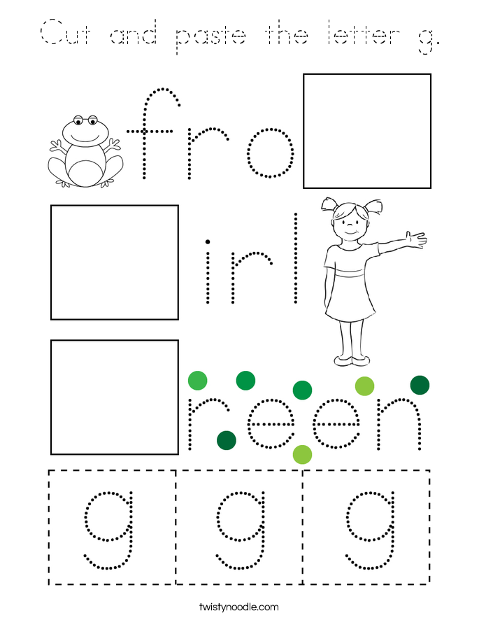 Cut and paste the letter g. Coloring Page