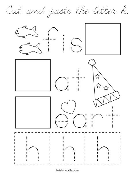 Cut and paste the letter h. Coloring Page
