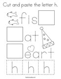 Cut and paste the letter h Coloring Page
