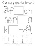 Cut and paste the letter i Coloring Page