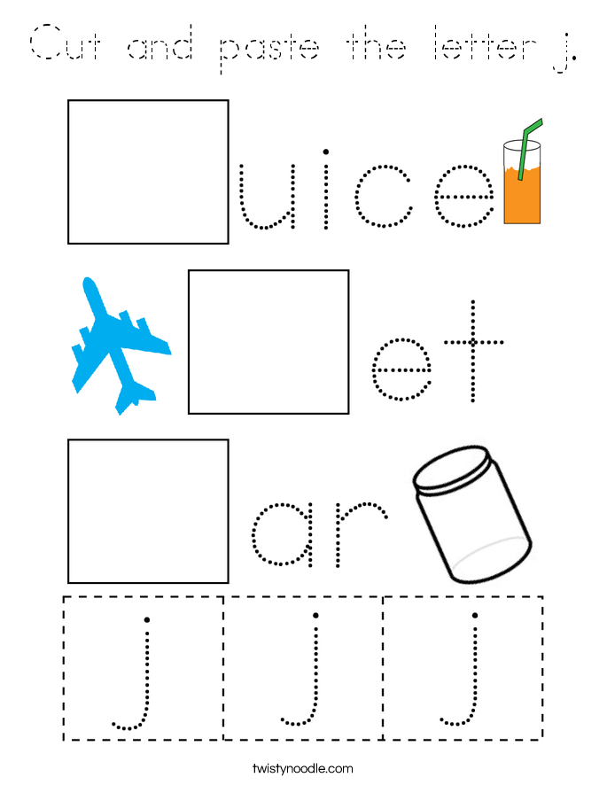 Cut and paste the letter j. Coloring Page