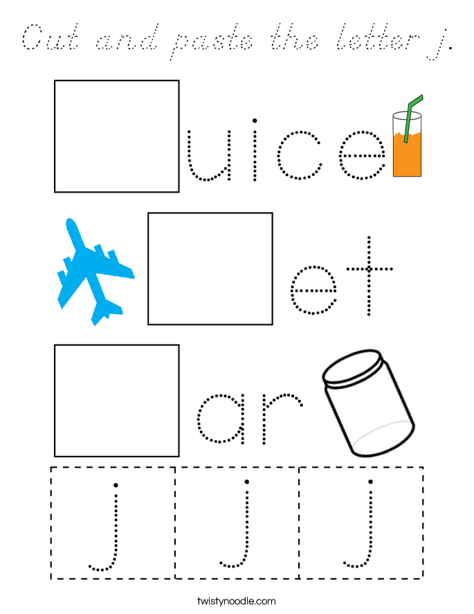 Cut and paste the letter j. Coloring Page