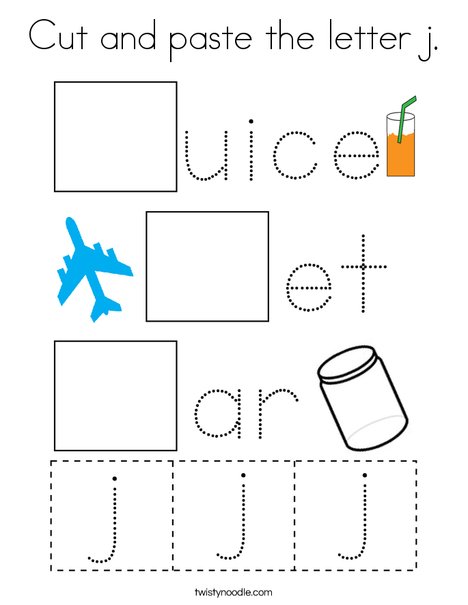 Cut and paste the letter j. Coloring Page