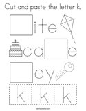 Cut and paste the letter k Coloring Page