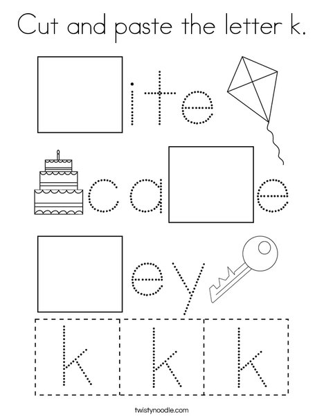 Cut and paste the letter k. Coloring Page
