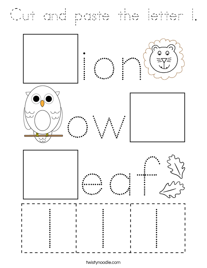 Cut and paste the letter l. Coloring Page