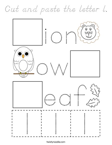 Cut and paste the letter l. Coloring Page
