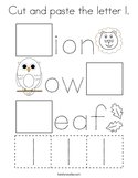 Cut and paste the letter l Coloring Page