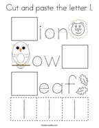 Cut and paste the letter l Coloring Page