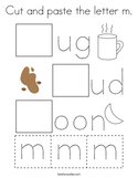 Cut and paste the letter m Coloring Page