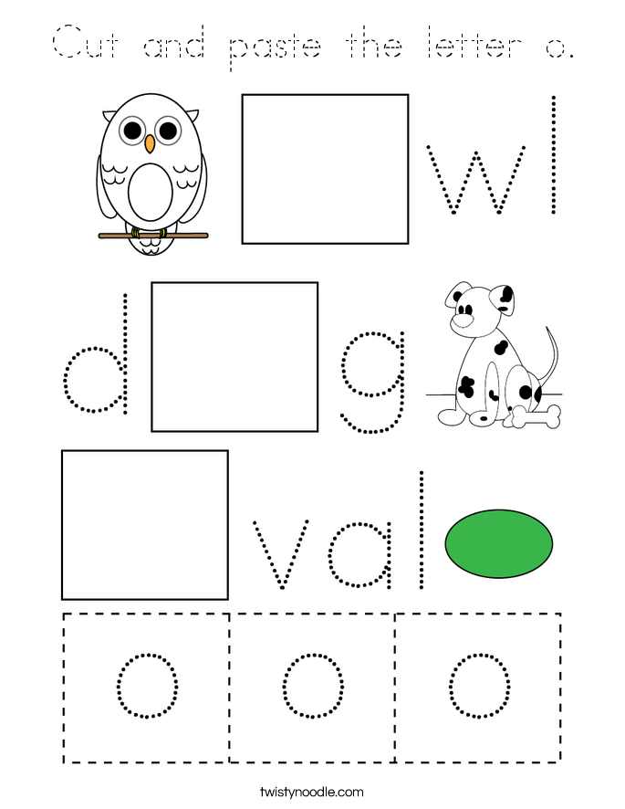 cut and paste the letter o coloring page tracing