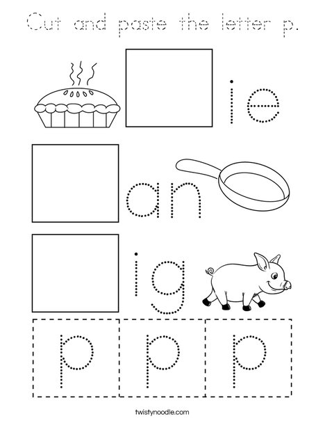 Cut and paste the letter p. Coloring Page