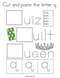 Cut and paste the letter q Coloring Page