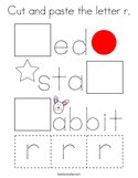 Cut and paste the letter r Coloring Page