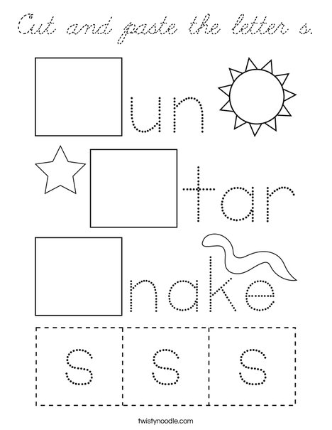 Cut and paste the letter s. Coloring Page