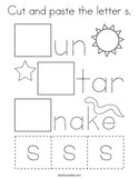 Cut and paste the letter s Coloring Page