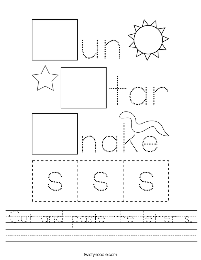 Cut and paste the letter s. Worksheet