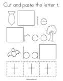 Cut and paste the letter t Coloring Page