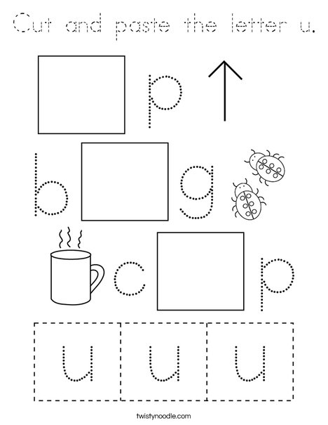 Cut and paste the letter u. Coloring Page
