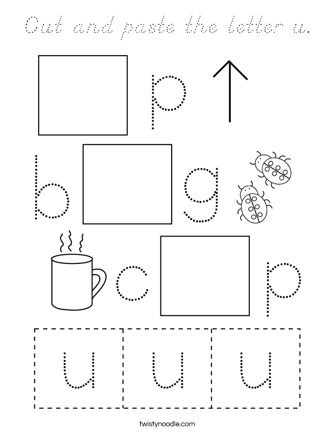 Cut and paste the letter u. Coloring Page