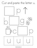 Cut and paste the letter u Coloring Page