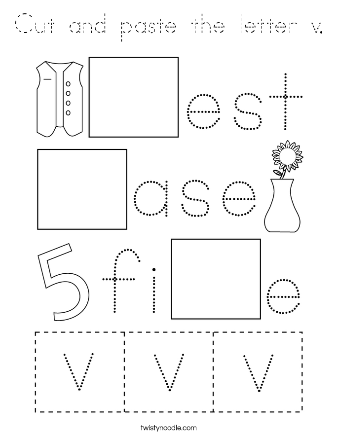 Cut and paste the letter v. Coloring Page