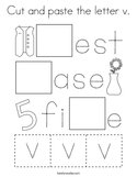 Cut and paste the letter v Coloring Page