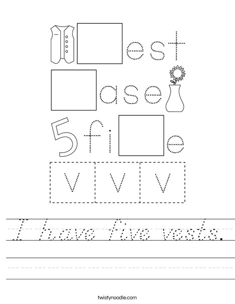 Cut and paste the letter v. Worksheet