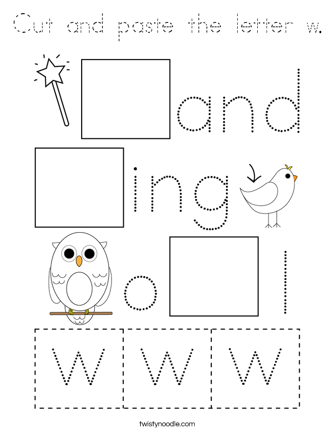 Cut and paste the letter w. Coloring Page