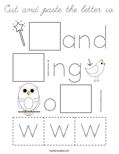 Cut and paste the letter w. Coloring Page