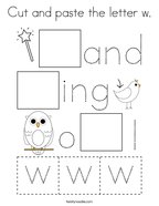 Cut and paste the letter w Coloring Page