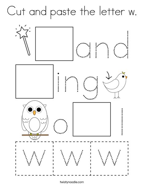 Cut and paste the letter w. Coloring Page