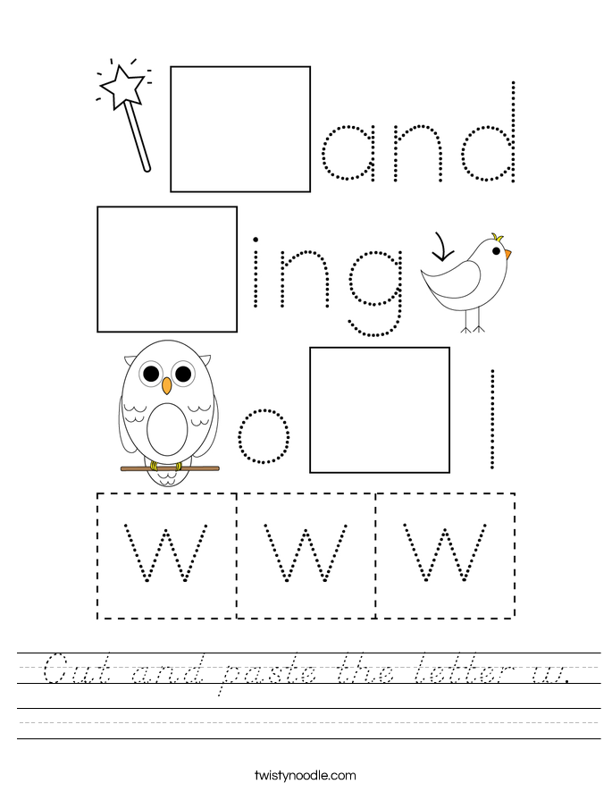 Cut and paste the letter w. Worksheet