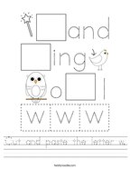 letter w worksheets twisty noodle