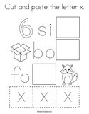 Cut and paste the letter x Coloring Page