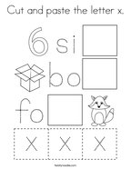 Cut and paste the letter x Coloring Page