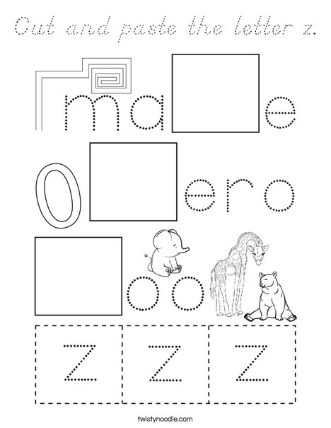 Cut and paste the letter z. Coloring Page