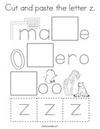 Cut and paste the letter z Coloring Page