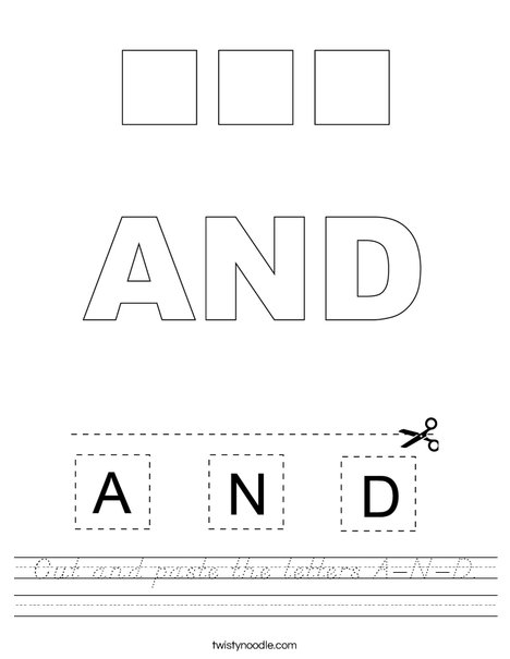 Cut and paste the letters A-N-D. Worksheet