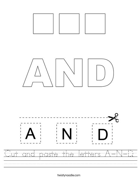 Cut and paste the letters A-N-D. Worksheet