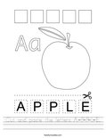 Cut and paste the letters A-P-P-L-E. Worksheet