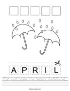 Cut and paste the letters A-P-R-I-L Handwriting Sheet