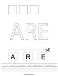 Cut and paste the letters A-R-E. Worksheet