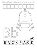Cut and Paste the Letters b-a-c-k-p-a-c-k. Coloring Page
