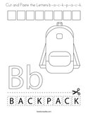 Cut and Paste the Letters b-a-c-k-p-a-c-k Coloring Page