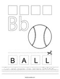 Cut and paste the letters B-A-L-L. Worksheet