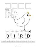 Cut and paste the letters B-I-R-D. Worksheet