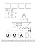 Cut and paste the letters B-O-A-T. Worksheet